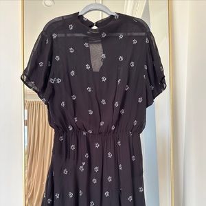 Black All Saints knee length dress with detail